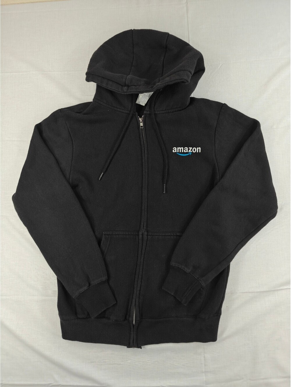 Amazon Logo Black Zip-Up Hoodie Sweatshirt Size Small by Threadfast Apparel